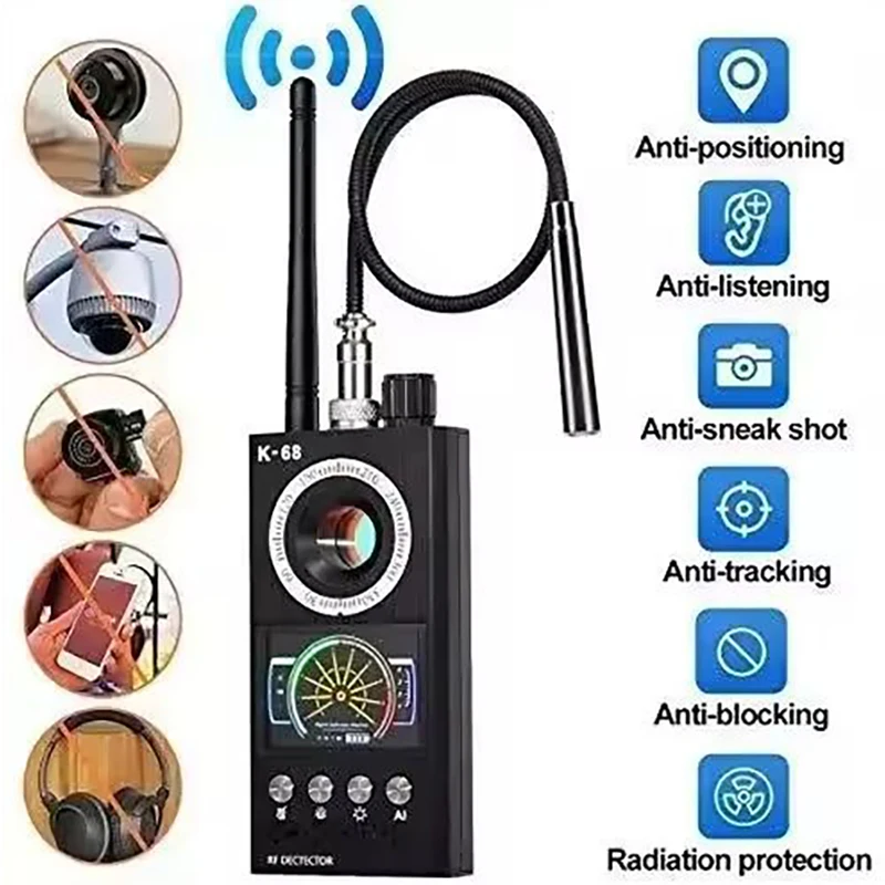 Home Security Hidden Cameras - كاشف كاميرات التجسس الاحترافي K68، ماسح