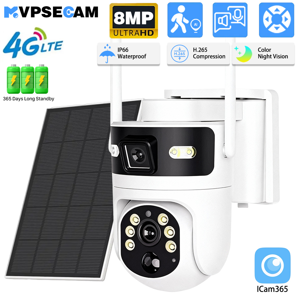 Ip Camera Outdoor 4K - 8MP 4K 4G بطاقة SIM PTZ