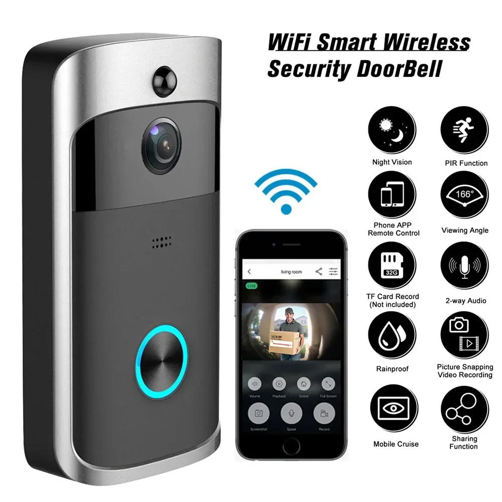 Home Security Monitoring System - جرس باب ذكي لاسلكي عالي الدقة