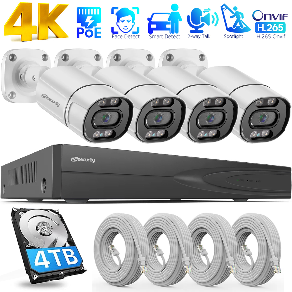 Home Security And Camera Systems - نظام كاميرات أمان 4K PoE مع