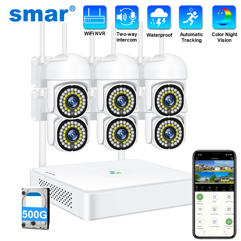Home Security Monitoring System - نظام كاميرا مراقبة لاسلكية سمارت بدقة