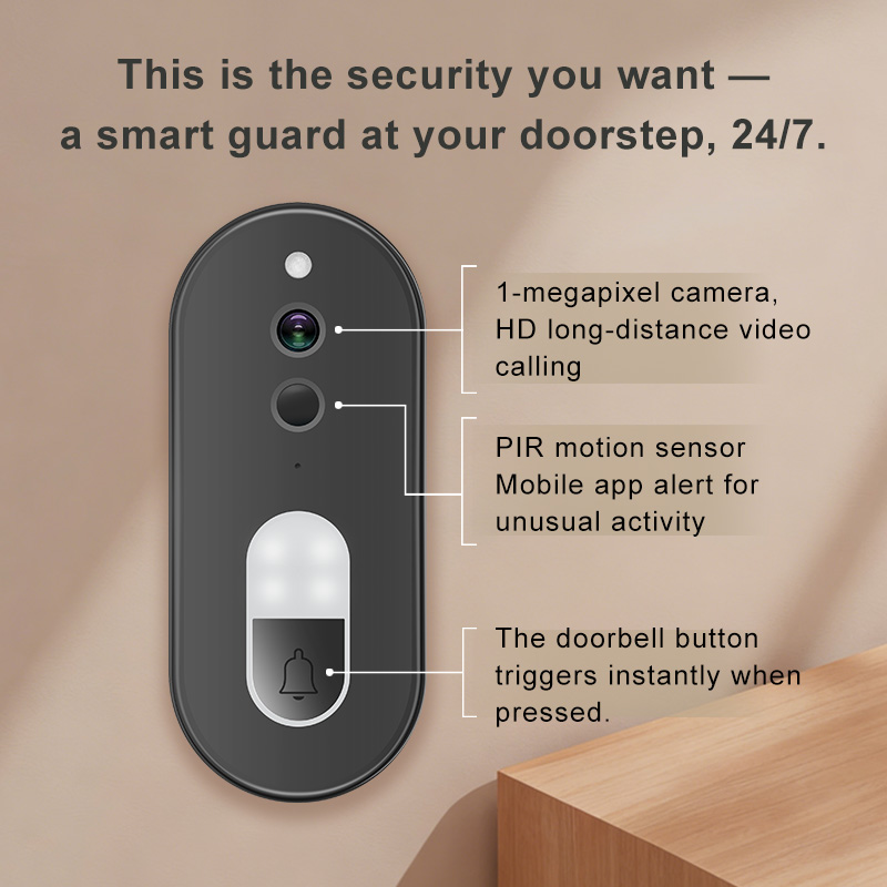 جرس باب ذكي لاسلكي واي فاي بدق - مراجعة Home Security Monitoring System وسعره