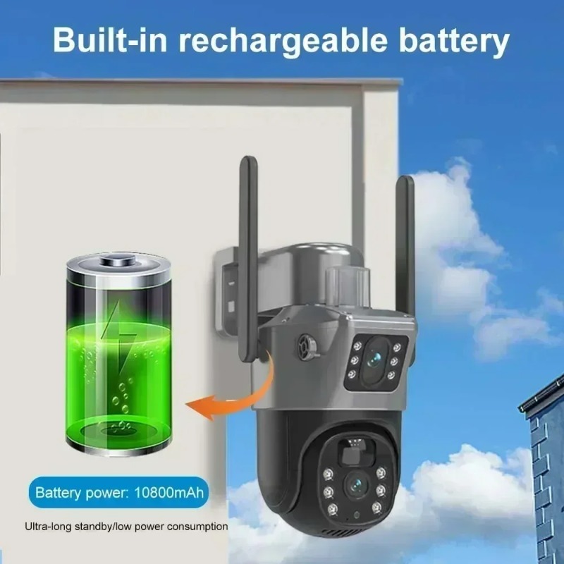 كاميرا مراقبة تعمل بالطاقة الش - مراجعة Ip Camera Outdoor 4K وسعره
