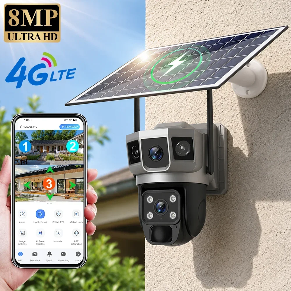 كاميرا V380 بدقة 4K مع 3 شاشات - مراجعة Home Security Services وسعره