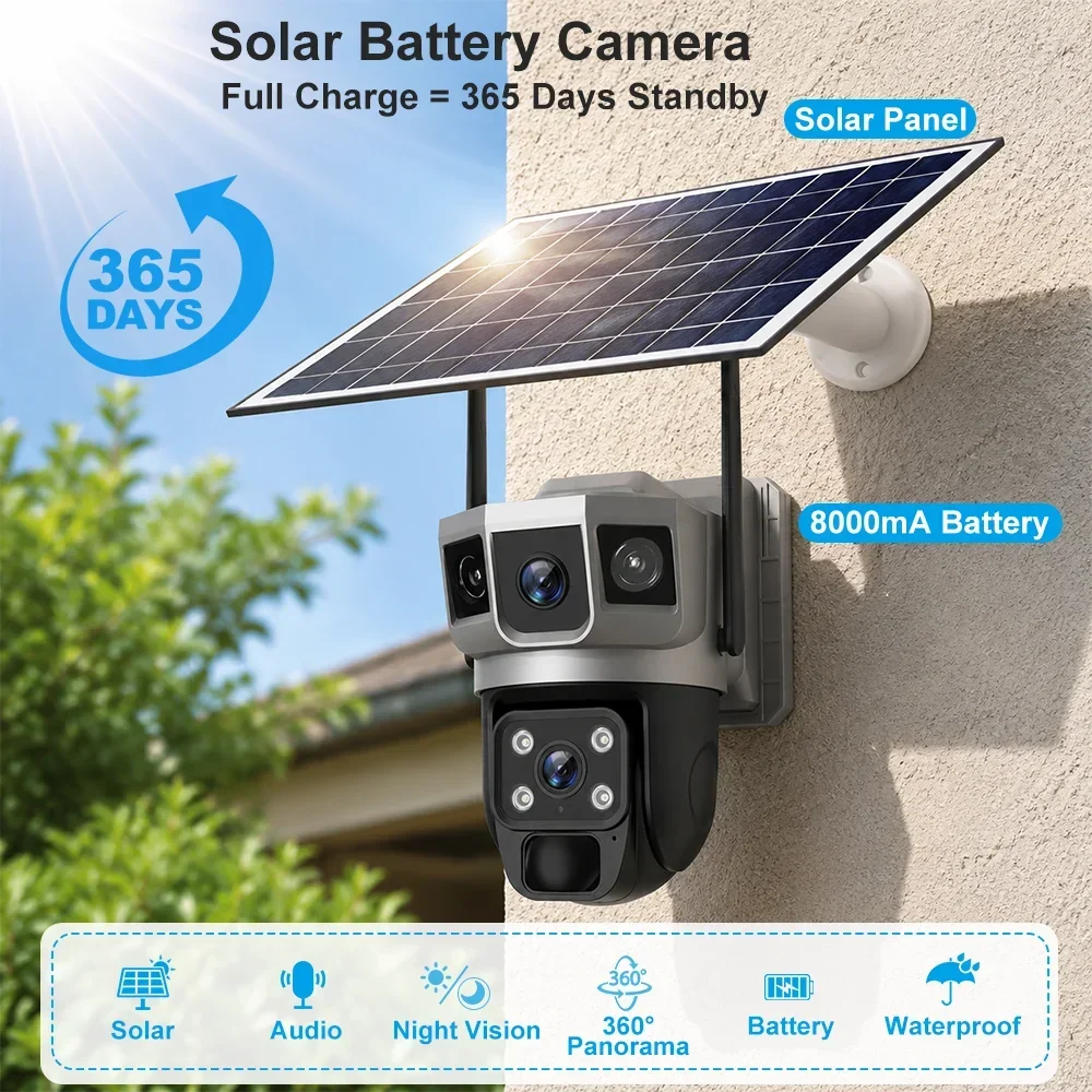 كاميرا V380 بدقة 4K مع 3 شاشات - مراجعة Home Security Services وسعره