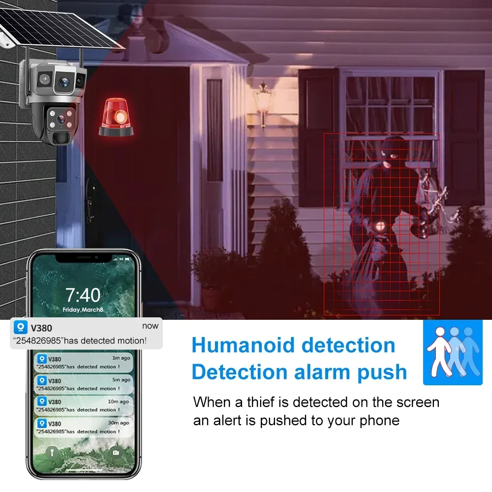 كاميرا V380 بدقة 4K مع 3 شاشات - مراجعة Home Security Services وسعره