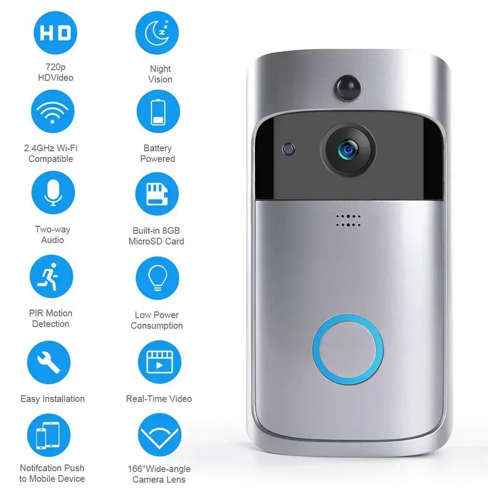 جرس باب ذكي لاسلكي عالي الدقة  - مراجعة Home Security Monitoring System وسعره