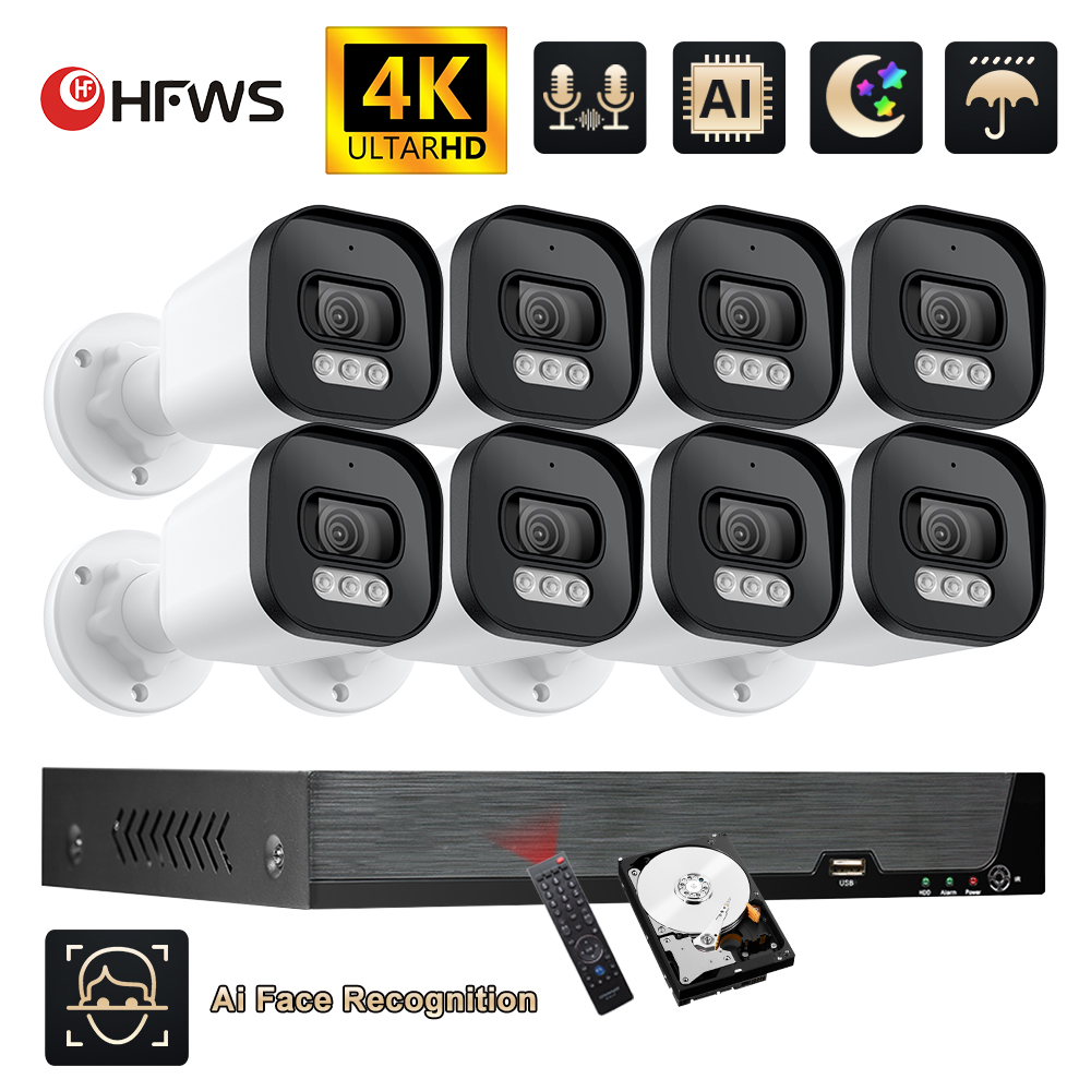 Hfws كاميرا تلفزيونات الدوائر  - مراجعة Ip Camera Outdoor 4K وسعره